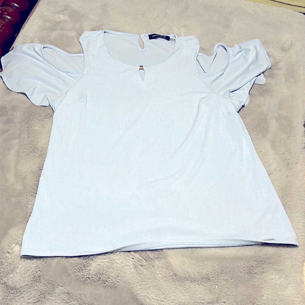Ivanka Trump baby blue blouse